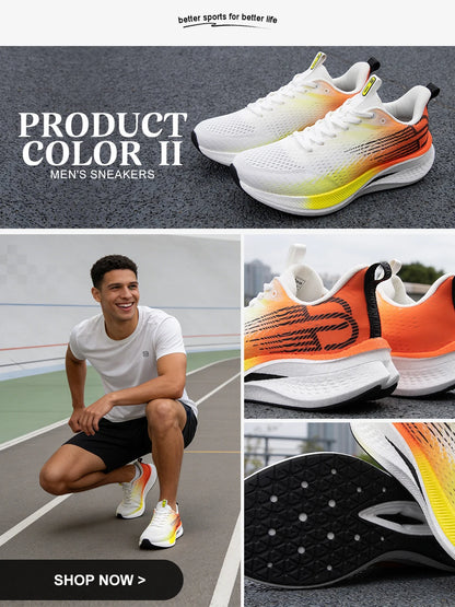 Baasploa Men Running Shoes Professional Training Women Carbon Plate Mesh Breathable Sneakers Male Lightweight Unisex Sport Shoes