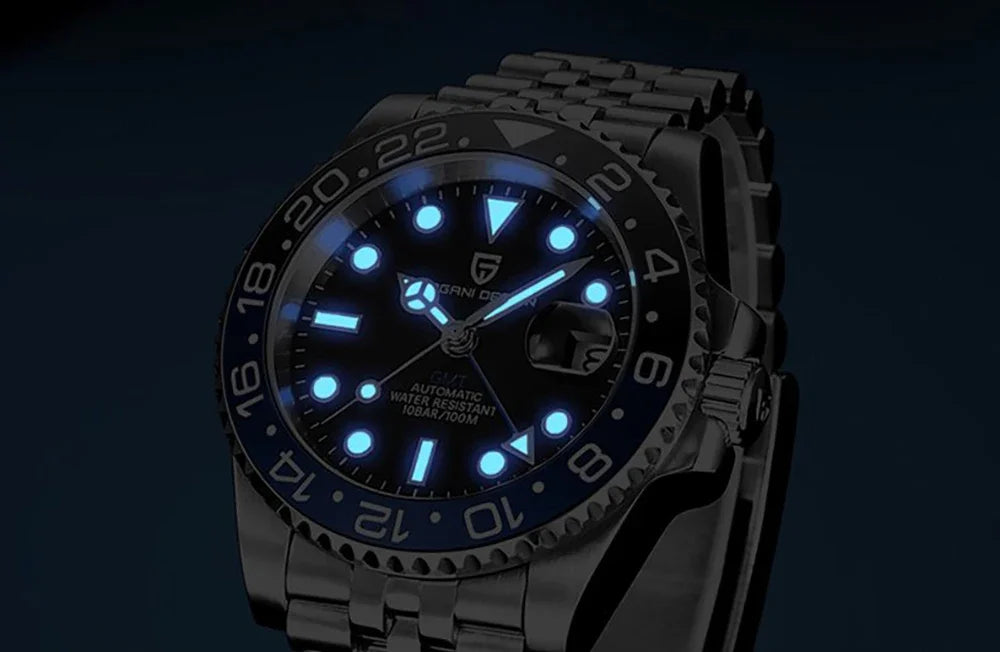 New 1662 PAGANI DESIGN GMT Automatic Watch 40mm Men's Wristwatch Top Brand 100M Waterproof Mechanical Wristwatches for Men Cloc