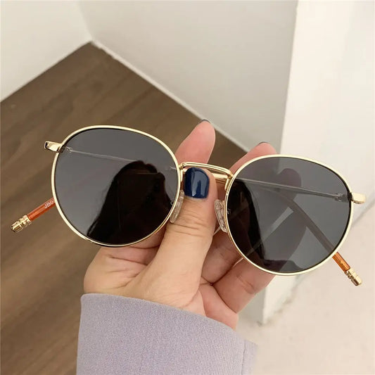 Fashion Women Men Sunglases Round Sun Glasses Women's Metal Frame Eyewear Men Fishing Glasses Hip Hop Metal Frame UV400 Shades