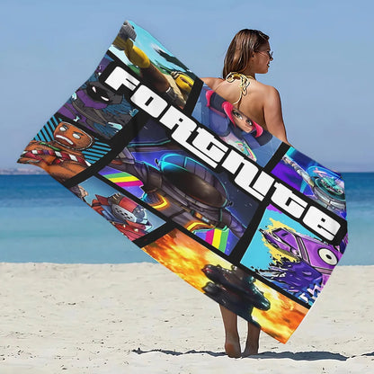 Nueva toalla de playa F-FortniteS de juego popular, microfibra sin arena, secado rápido, suave y resistente a la arena, toalla para piscina, regalo para mujer, viaje, gimnasio y ducha