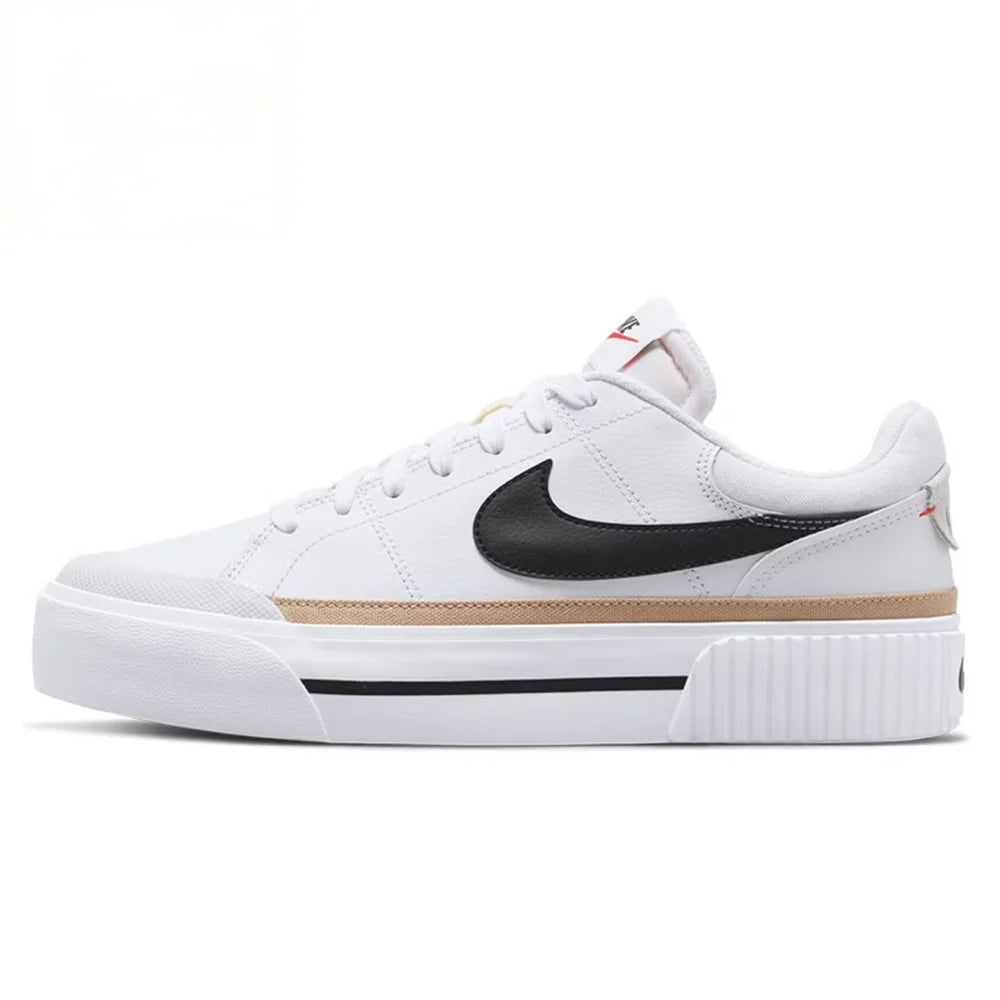 Nike Court Legacy Lift Height-Enhancing Sole Design Comfortable Anti-Slip Cushioning Durable Athletic Shoes  FZ2606-100