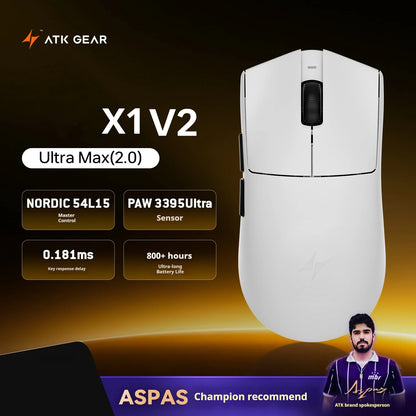 ATK X1 V2 Ultimate 2.0 mus trådløs Paw3950 ultralet 54g 750ips 0.163ms lav latenstid 650ips gamer nyt tilbehør gaver