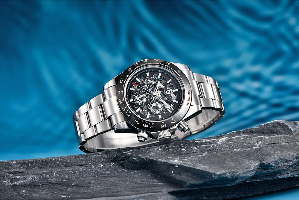 Reloj mecánico automático PAGANI DESIGN para hombre, de acero inoxidable, resistente al agua 10Bar, deportivo, de lujo casual para hombre