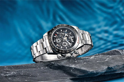 Reloj mecánico automático PAGANI DESIGN para hombre, de acero inoxidable, resistente al agua 10Bar, deportivo, de lujo casual para hombre