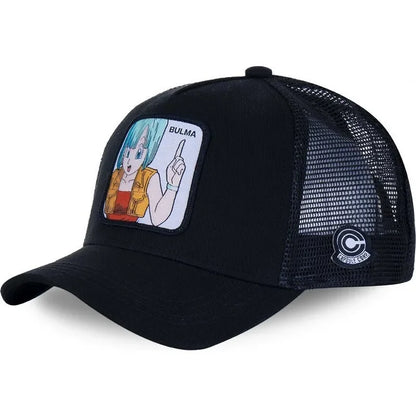 Dragon Ball Buu Goku-kasket – sommerrejse-kasket med skygge til mænd, broderet, hiphop-stil, solskærm, justerbar trucker-meshkasket