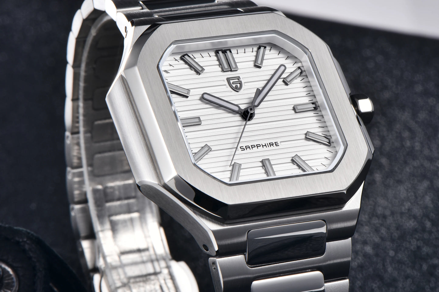 Reloj de lujo cuadrado de cuarzo PAGANI DESIGN 2026 para hombre, cristal de zafiro AR, movimiento japonés, luminoso, acero 316L completo