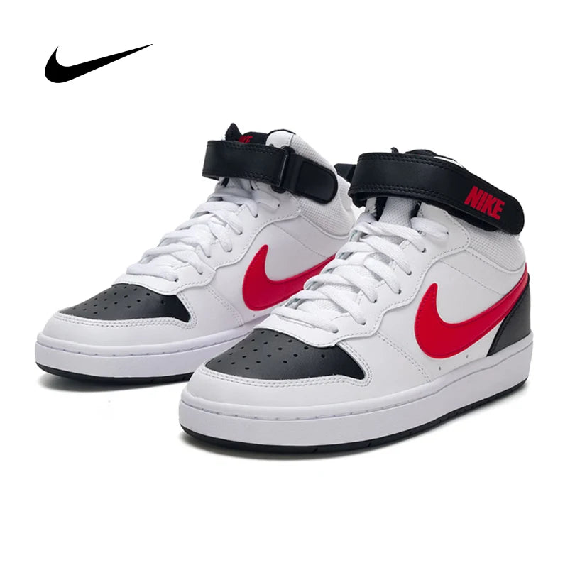 Sneakers casual outdoor alte Nike Court Borough Mid 2 unisex junior con cinturino in velcro CD7782-110