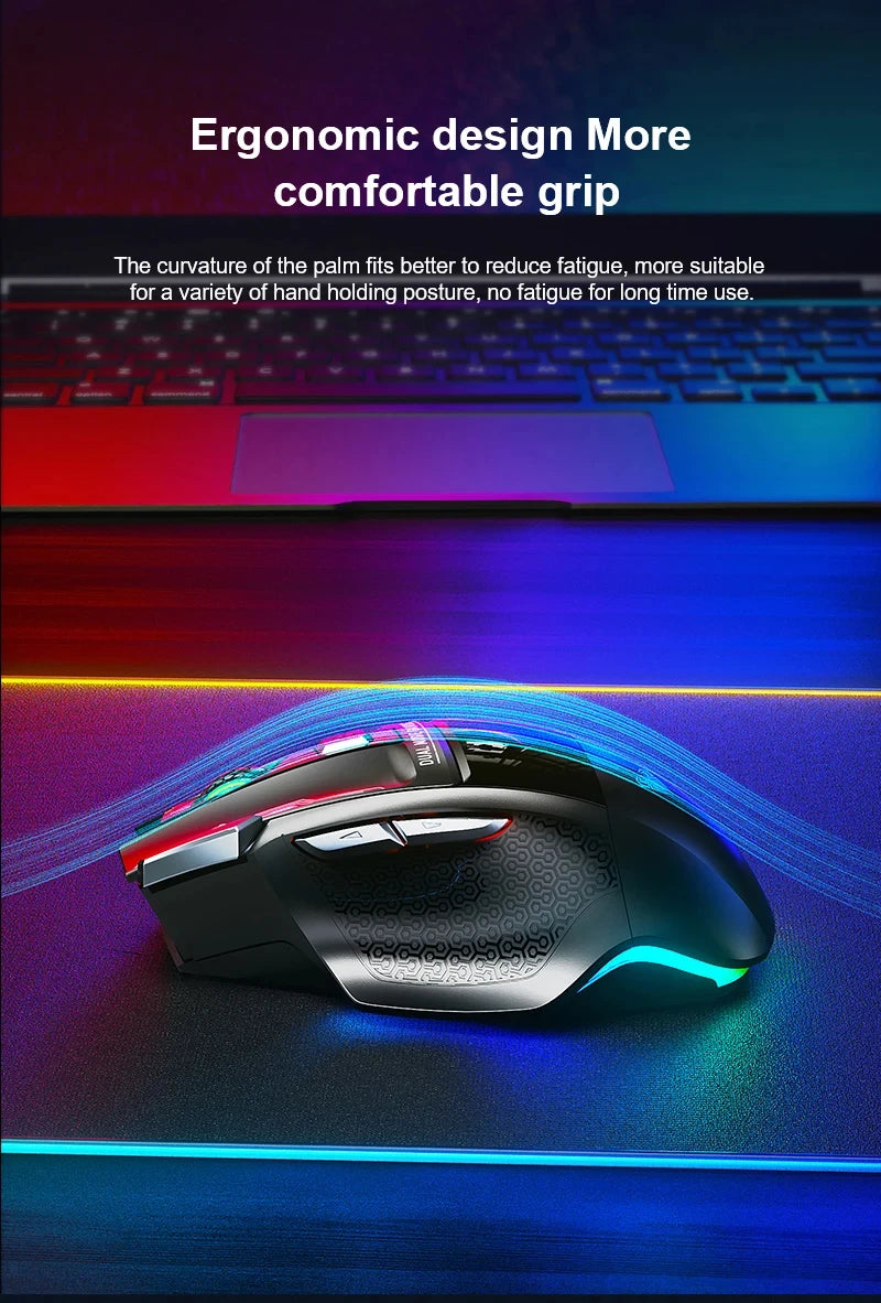 AULA SC550 bezprzewodowa mysz gamingowa dual-mode, ładowalna, podświetlana mechaniczna mysz gamingowa do komputera stacjonarnego/laptopa, mysz USB do e-sportu