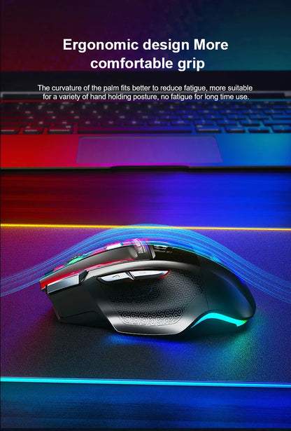 AULA SC550 bezprzewodowa mysz gamingowa dual-mode, ładowalna, podświetlana mechaniczna mysz gamingowa do komputera stacjonarnego/laptopa, mysz USB do e-sportu
