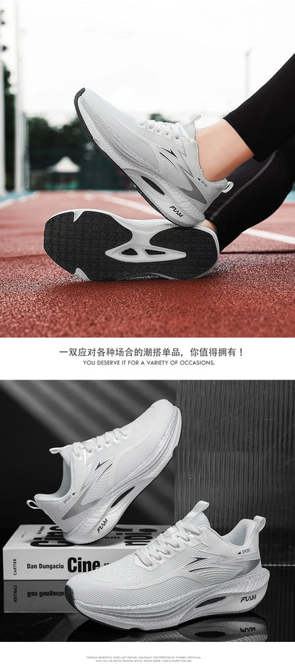 Zapatillas de running nuevas con placa de carbono para maratón, deportivas para hombre, transpirables y ligeras, zapatillas deportivas cómodas antideslizantes para mujer, estilo casual