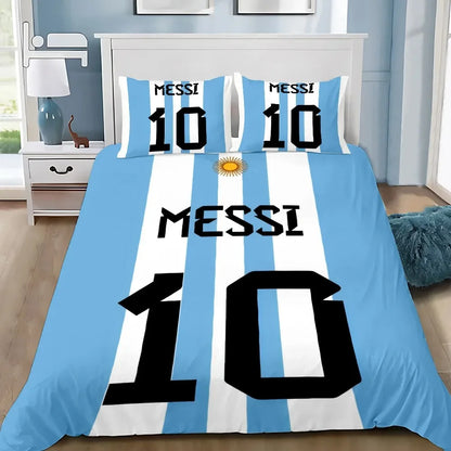 Set copripiumino con federa Football Star M-messis, biancheria da letto per adulti, ragazzi e ragazze, decorazione per camera da letto, bambini, letto singolo, matrimoniale, grande dimensione