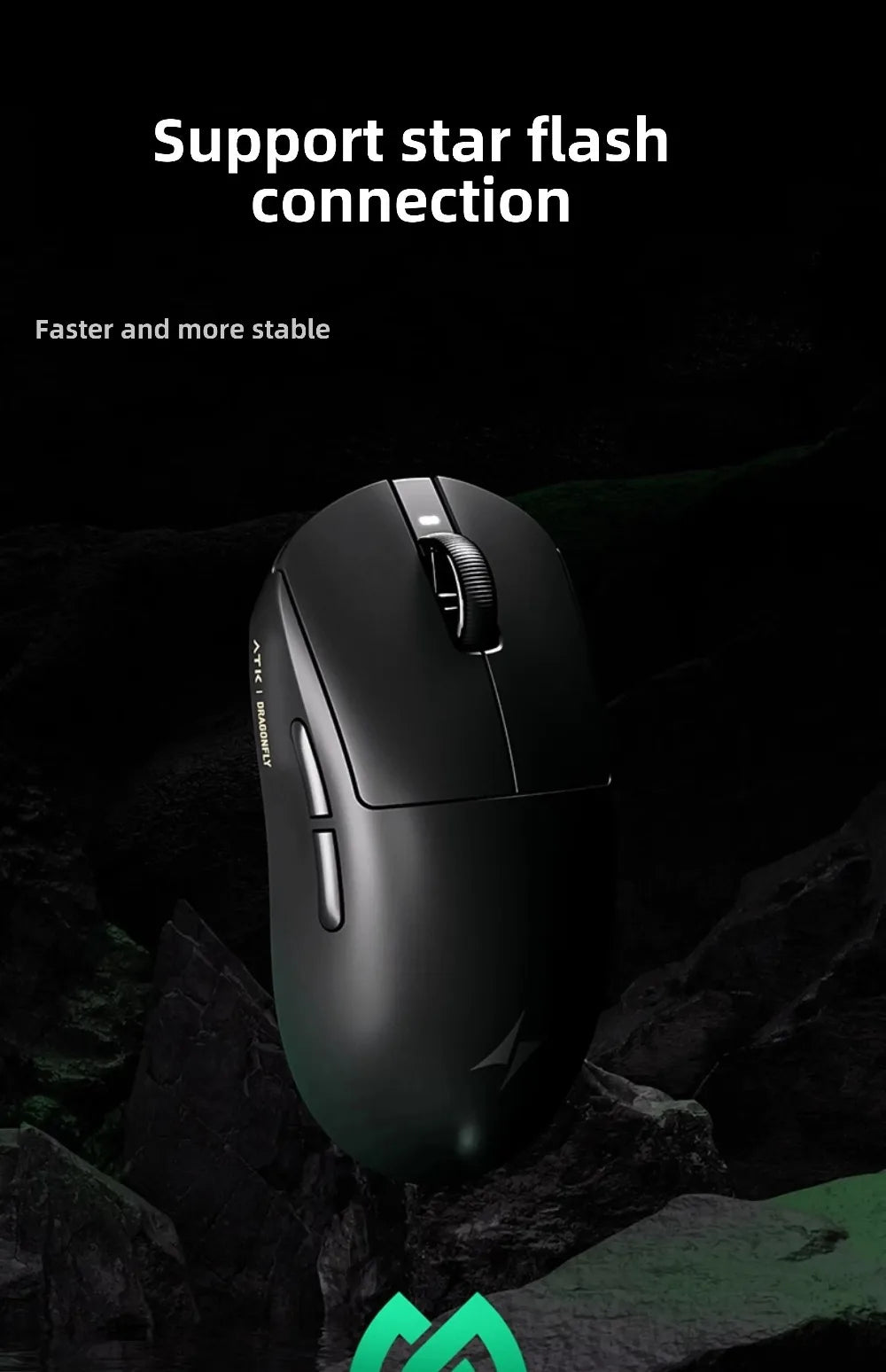 Mouse gaming wireless Bluetooth ATK Dragonfly A9, design ergonomico, risposta rapida, PAW3950 Ultra, 800mAh, leggero, 8KHz, eSport