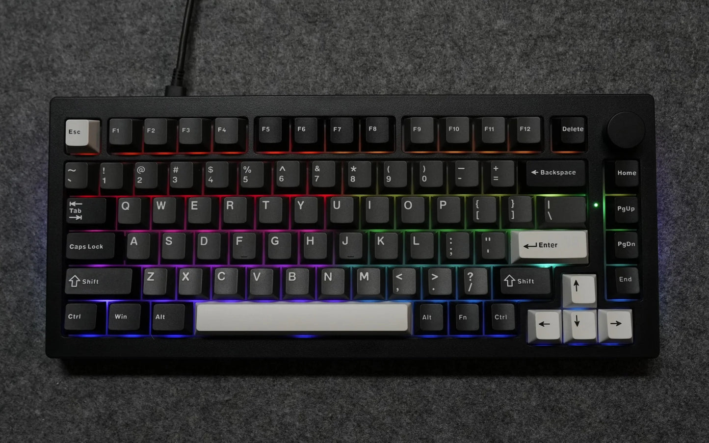 Teclado Akko 5075 V3 75% ANSI-US con rueda de volumen, hot-swappable, RGB, USB Type-C/2.4g y BT5.0, trimodo, teclado mecánico gaming personalizado