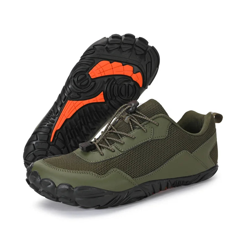 Zapatillas de senderismo para hombre, sin cordones, transpirables, para deportes al aire libre, escalada, trekking y running; antideslizantes, cómodas, calzado informal de jogging para hombre