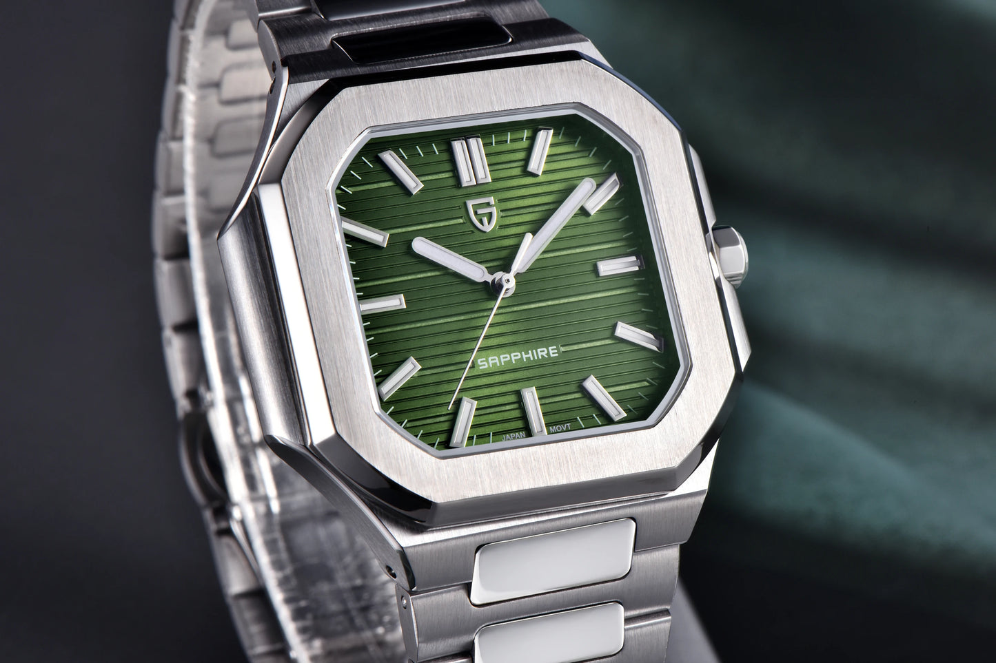 Reloj de lujo cuadrado de cuarzo PAGANI DESIGN 2026 para hombre, cristal de zafiro AR, movimiento japonés, luminoso, acero 316L completo