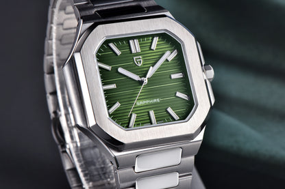 Reloj de lujo cuadrado de cuarzo PAGANI DESIGN 2026 para hombre, cristal de zafiro AR, movimiento japonés, luminoso, acero 316L completo