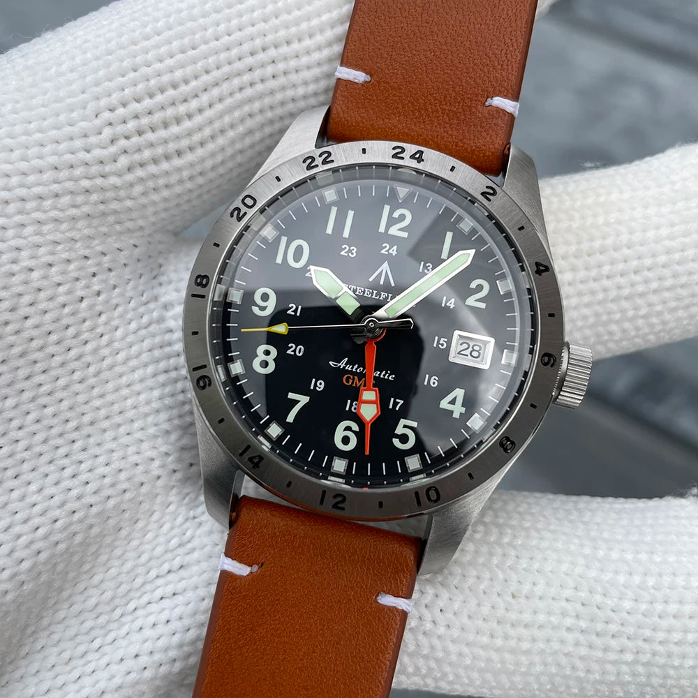 Relógio de pulso mecânico STEELFLIER Official SF792 GMT, movimento NH34, luminescência Super BGW9 C3, resistente à água até 200M, relógio de mergulho de luxo para homem