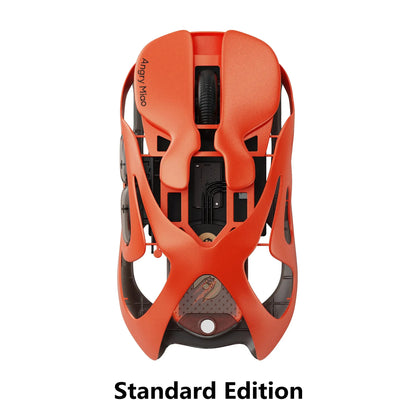 Angry Miao Infinity Mouse Wireless da Gaming Hot-Swappable in Metallo Ultralight Hollow PAW3950 Dual 8K Cablato Tri-Mode Arancione