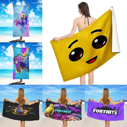 Nueva toalla de playa F-FortniteS de juego popular, microfibra sin arena, secado rápido, suave y resistente a la arena, toalla para piscina, regalo para mujer, viaje, gimnasio y ducha