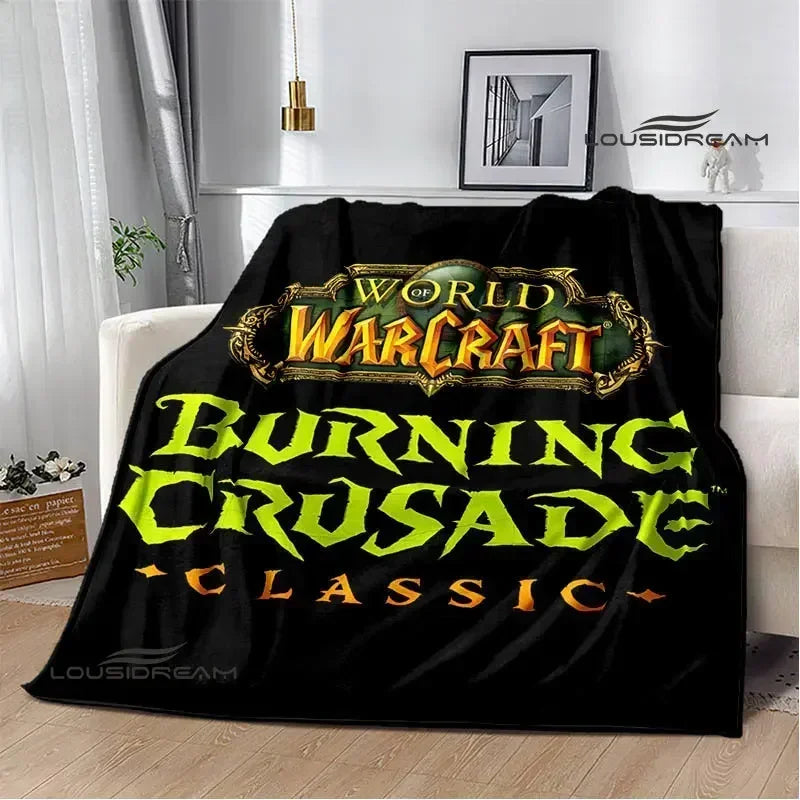 Печатно одеяло Game World of Warcraft, пикник одеяло, топло фланелено одеяло, домашно спално бельо, одеяла за легла, подарък за рожден ден
