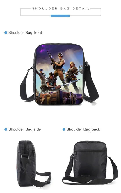 Mochila Fortnited de 3 piezas para niños Victory Game, 16 pulgadas, resistente al agua, mochila preescolar moderna, mochilas escolares para primaria