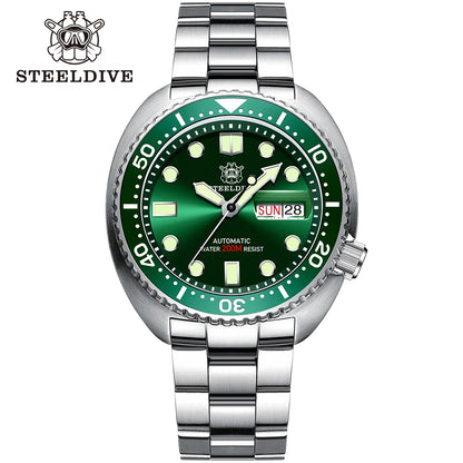 STEELDIVE Brand Classic Design SD1972 45mm Case Ceramic Bezel Sapphire Glass NH36 Automatic Movement Day and Date Sports Watches