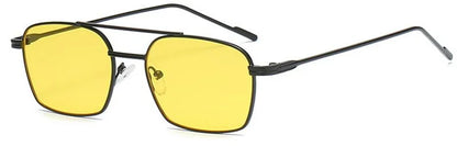 NEW Sun Glasses Unisex Double Beam Anti-UV Spectacles Personality Eyeglasses Simplity Ornamental Alloy Frame Sunglasses