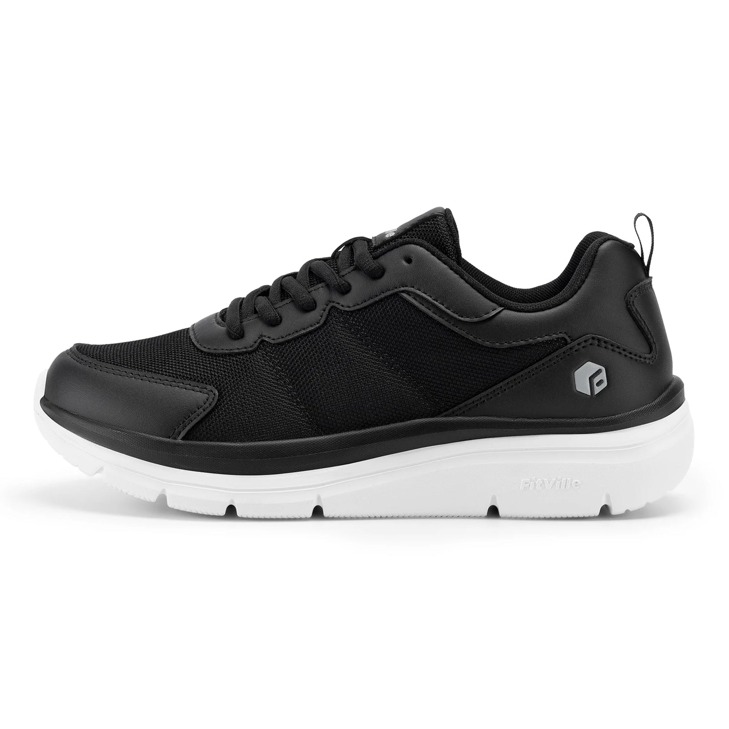 Scarpe da camminata FitVille da uomo, larghezza ampia, massima ammortizzazione, sneakers sportive leggere per alleviare il dolore da fascite plantare