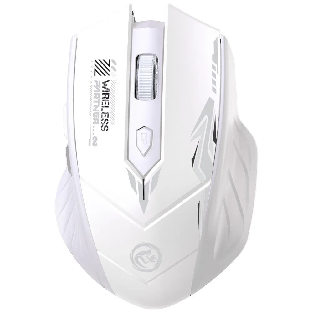 Ratón gaming inalámbrico 2.4G USB silencioso de doble modo Bluetooth recargable 1600DPI para ordenador, PC y portátil