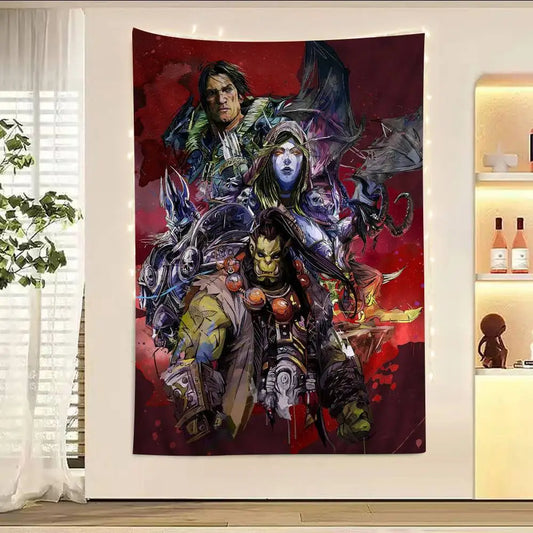 Velika zidna tapiserija s printom iz popularne igre World Of Warcraft, povoljna hipijevska zidna dekoracija, boemske zidne tapiserije s mandalom za uređenje doma