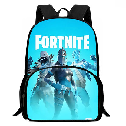 Zaino da scuola per bambini Hot Game con borsa pranzo e astuccio, grande capacità, design F-FortniteS, per ragazzi e ragazze, regalo ideale