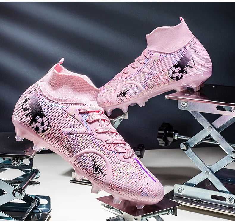 New Men Football Boots Training Soccer Shoes Breathable Grass Cleats Match Long Spikes Indoor Sneakers Ultralight Drop Shipping