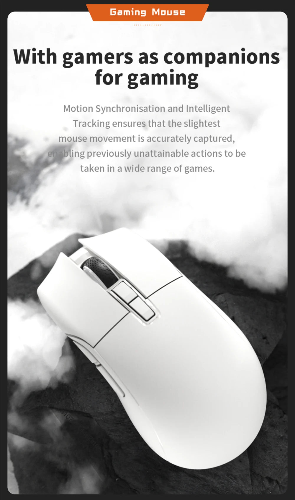 MOTOSPEED Darmoshark N3 Pro Wireless Gaming Mouse, Tri-Mode Bluetooth Gaming Mouse with PAW3395 Sensor, 8K Polling Rate, 26,000 DPI, Rechargeable Ergonomic Gaming Mouse