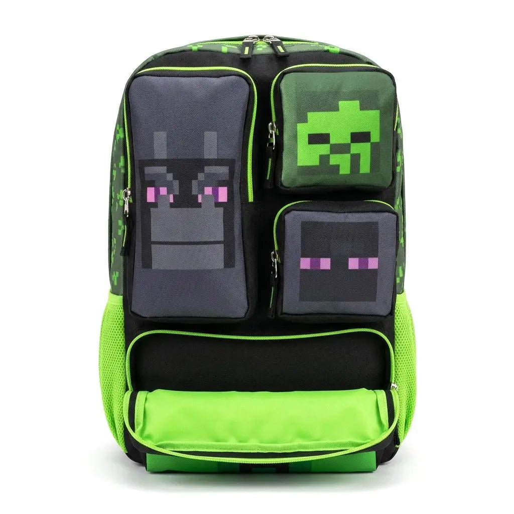In Stock Minecraft Backpack Large Capacity Lightweight Pressure Relief Cartoon Print Outdoor Travel Hiking For Men Students
