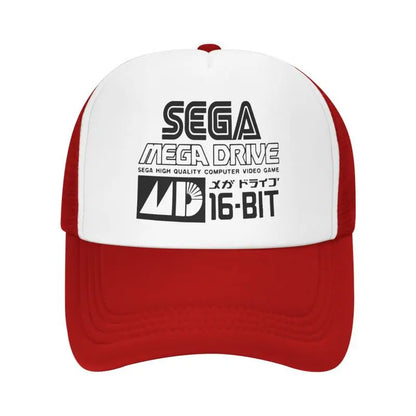 Gorra de béisbol de malla Sega Mega Drive unisex, estilo hip-hop, snapback, transpirable para verano, con visera solar, tipo trucker y ajuste regulable