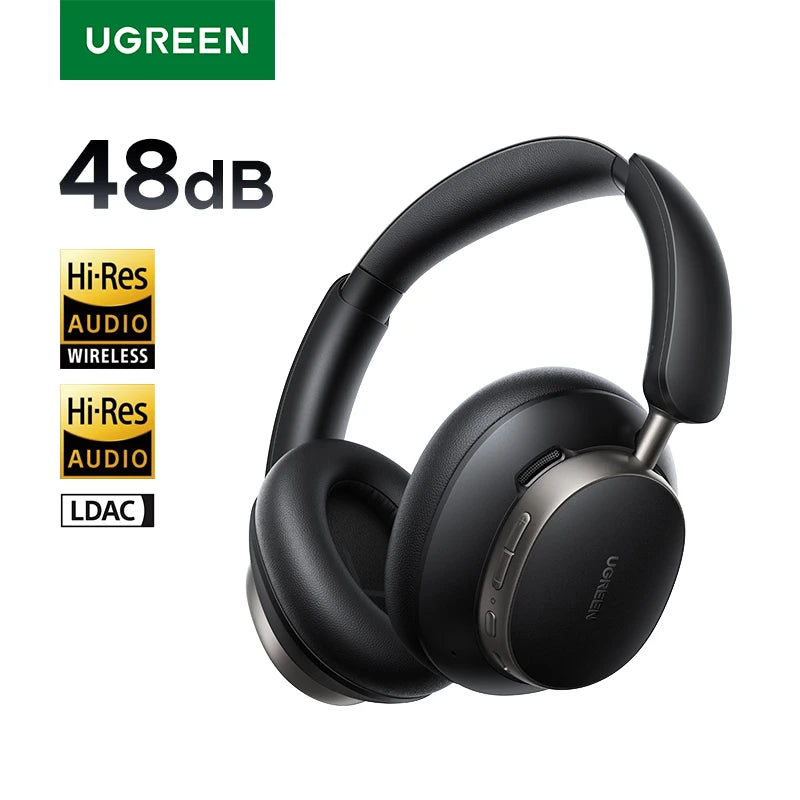 Auriculares inalámbricos UGREEN Studio Pro con ANC de 48dB – Auriculares circumaurales Bluetooth 6.0 Hi-Res LDAC con 120H de autonomía