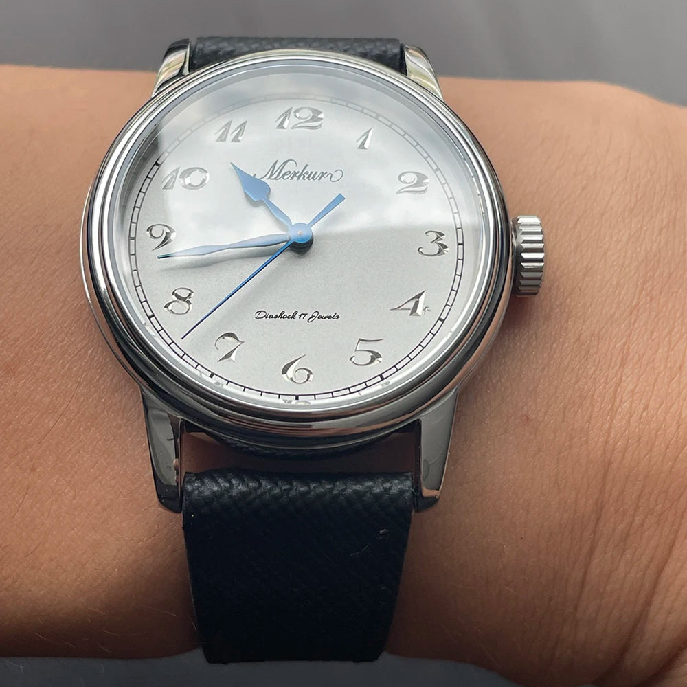NEW Merkur Intaglio Watch 50m Skin Diver Watch Vintage Gray Mechanical Hand Watch 38mm Sapphire Relogio Masculino