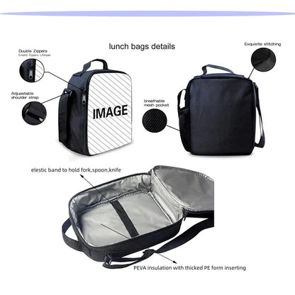 Zaino da scuola per bambini Hot Game con borsa pranzo e astuccio, grande capacità, design F-FortniteS, per ragazzi e ragazze, regalo ideale