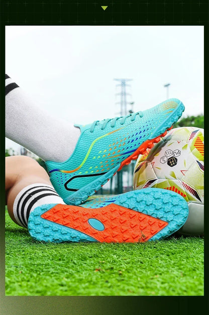 Nouvelles chaussures de football pour hommes, crampons unisexes, chaussures de football professionnelles, vente chaude, chaussures de futsal de haute qualité pour femmes, baskets ultralégères TF/FG