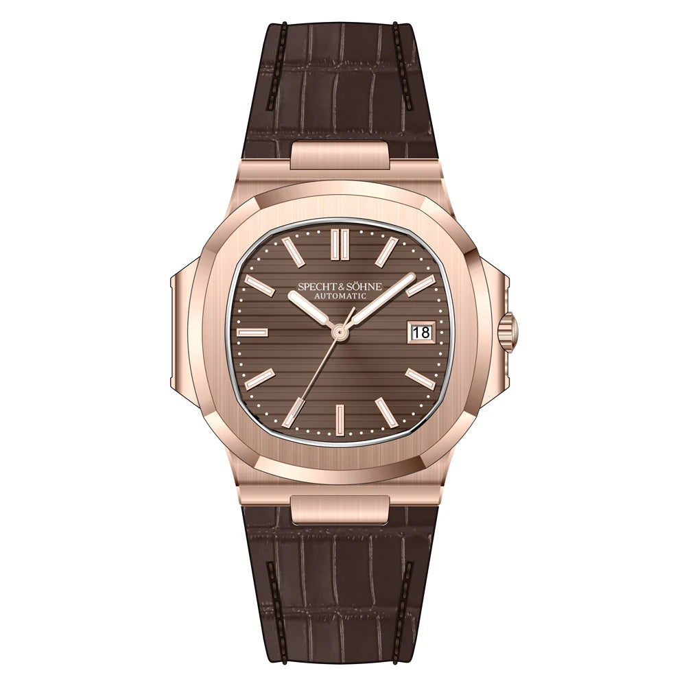 Specht&Sohne 2025 Nuevo reloj clásico de lujo para hombre, reloj automático para hombre en acero inoxidable con zafiro, 8215 reloj de pulsera mecánico