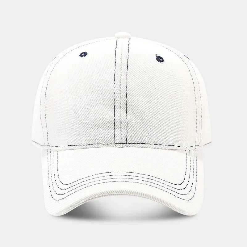 Solid color denim baseball cap for women Korean casual duckbill cap for men summer sun protection cap