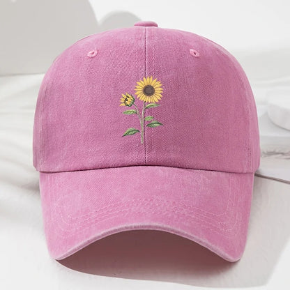 Baseballkasket med retro solsikkemønster (Dad Hat), velegnet til udendørs sport, fiskeri og camping, vandrekasket