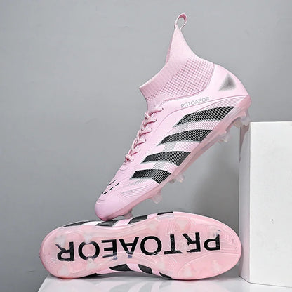 Nouvelles chaussures de football professionnelles pour hommes, crampons de football antidérapants TF/FG, baskets pour garçons, chaussures de sport confortables à la cheville, unisexes