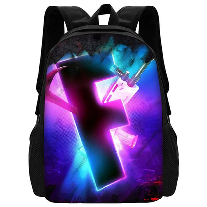 Nuovo zaino per bambini FortniteS alla moda, per ragazzi e ragazze, regalo di compleanno per studenti, borsa scuola unisex, zaino da campeggio resistente