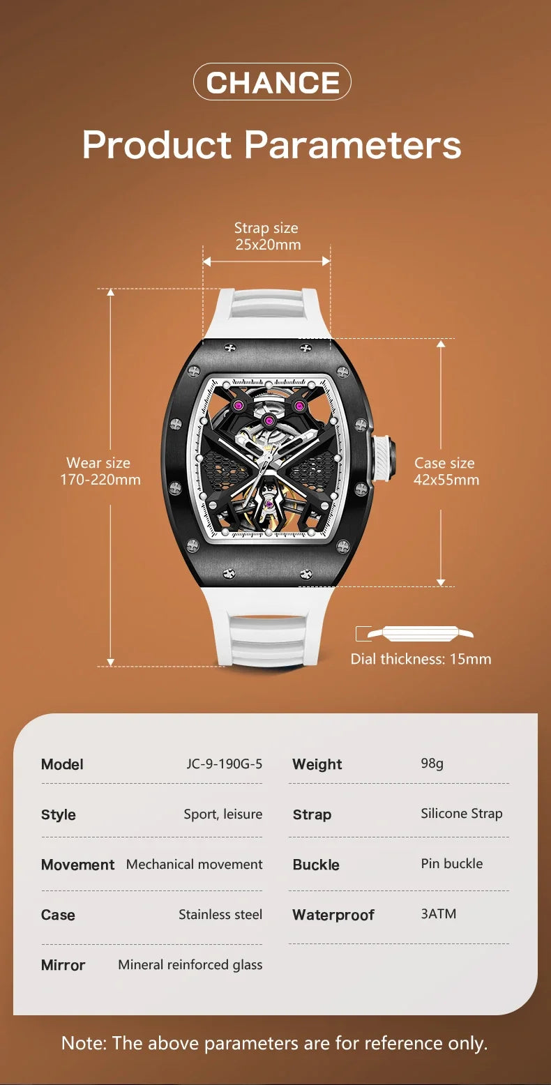 TAKE THE CHANCE Model 5 с автоматичен механизъм RMI White Label висок клас ръчен часовник колекционерски подарък за любител на часовници