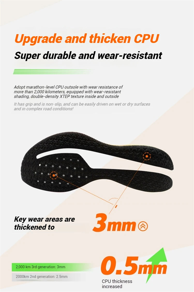 Buty do biegania Xtep 2000km 3.0 dla kobiet – wiosenne trampki z amortyzacją, do treningu i joggingu, odporne na zużycie, lekkie 875118110034