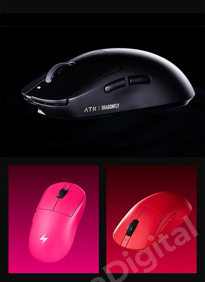 Mouse gaming wireless ATK Dragonfly A9 Ultimate A9 Air PAW3950 ultraleggero ergonomico e-sport per gamer FPS CSGO A9 Ultra