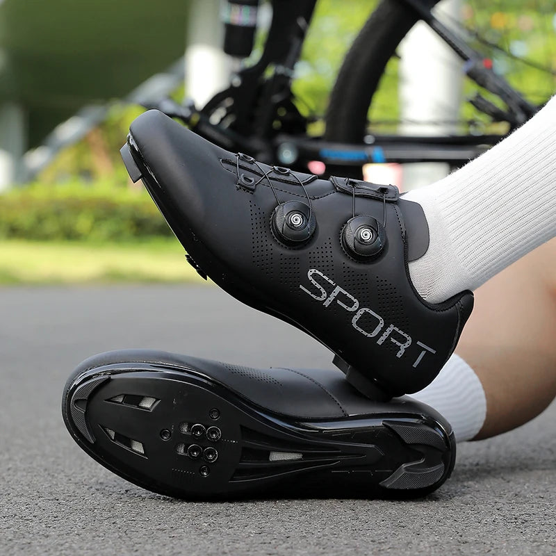 Zapatillas de ciclismo ultraligeras, transpirables y ligeras, con suelas rígidas compatibles con SPD para entrenamiento y competición en bicicleta de carretera y montaña