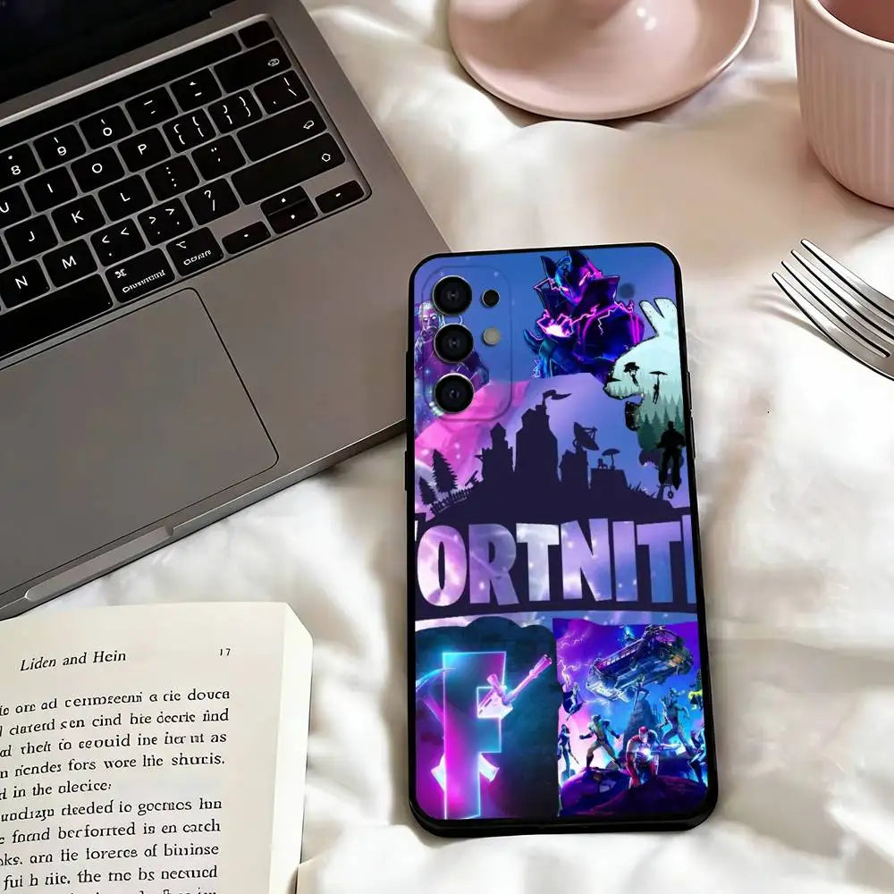 Custodia per telefono Game F-F-Fortnites per Samsung S25,S24,S21,S22,S23,S30,Ultra,S20,Plus,Fe,Lite,Note,10,cover nera