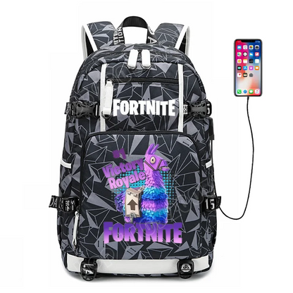 Zaino scolastico Fortnite con stampa gaming per ragazzi e ragazze, grande capacità, impermeabile, leggero e resistente, regalo di compleanno